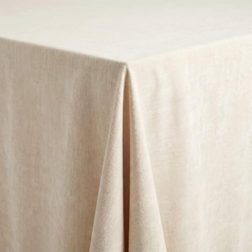 Chenille Ivory Crushed Velvet Wedding Tablecloth, Premium Polyester