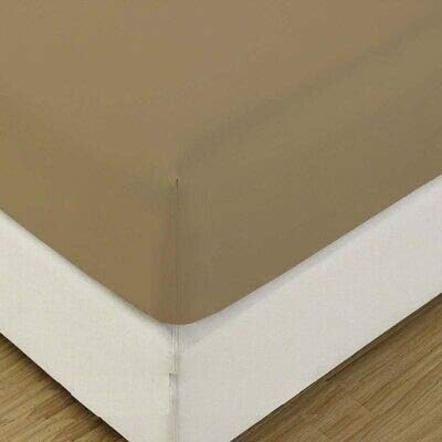 Fitted Sheet Twin Size - Taupe Fitted Bottom Sheet Only - 100%