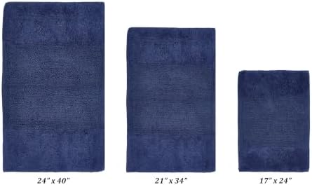 Better Trends 3 Piece Bathroom Rug Set 100% Cotton Non-Slip Washable