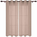 Warm Beige Window Curtains with Grommets Kitchen Drapes, Solid Color