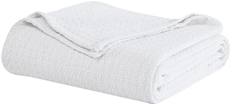 Grand Hotel Lightweight King Blanket, 100% Cotton, White
