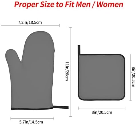 4Pcs Oven Mitts and Potholders, Modern Minimalist Dusty Grey Oven