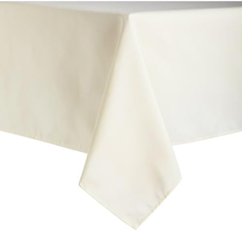 Ivory Polyester Rectangle Tablecloth - 60" x 102" (1 Piece), Elegant