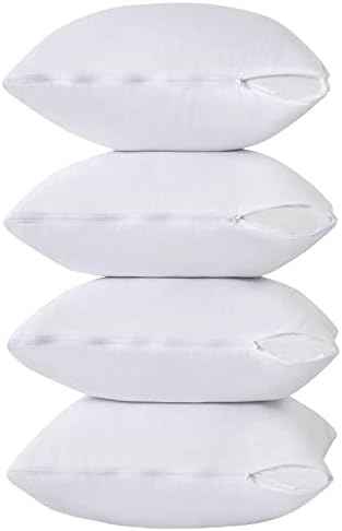 4 Pack Waterproof Down Feather Proof Pillow Protectors with Zipper