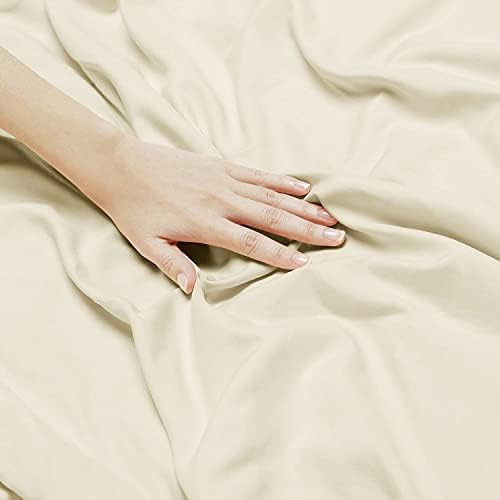 Ivory Duvet Cover Set Twin Soft Double Brushed 3 Piece Egyptian Cotton
