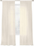 Cream Sheer Curtains 108 Inch Long, Solid Color Light Filtering Rod