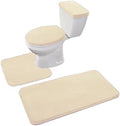 Madeals Memory Foam Bathroom Toilet Rug Set 4 Piece with Toilet Lid