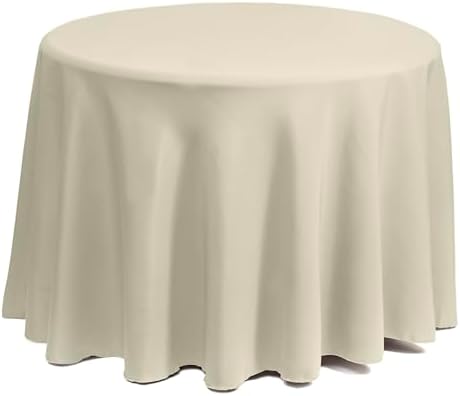 Gee Di Moda Round Tablecloth - 90 Inch Ivory Round Table Cloth for 30