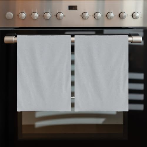 Gray Solid Color Kitchen Towels Set of 4, Absorbent Microfiber Soft