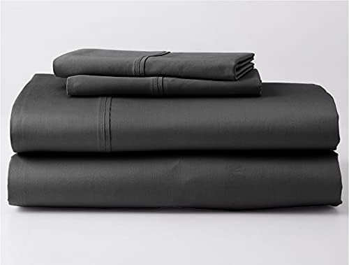1000 TC Egyptian Cotton 4 PC Dark Grey King 16" Pocket
