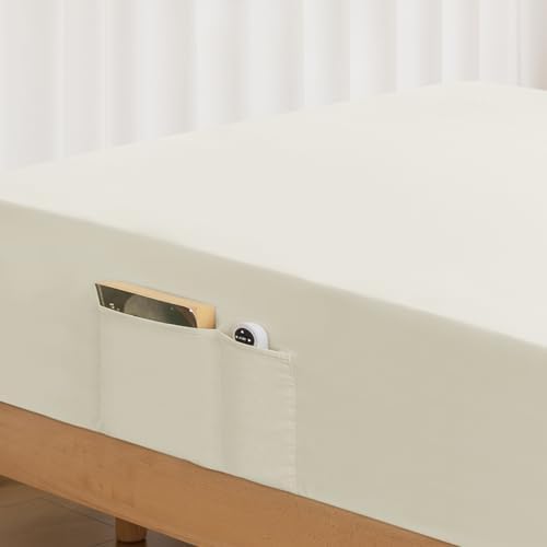ALYVIA SPRING Twin XL Fitted Sheet with Side Pocket, Beige, 39x80