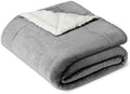 Amazon Basics Reversible Sherpa Throw Blanket, Dark Gray, 50"x60"
