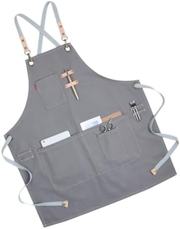 Nordic Adjustable Industrial Style Apron Canvas Pockets Halter with