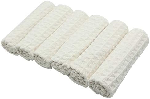 Microfiber Kitchen Cleaning Cloth, 12inch X 12inch, 6 Pack, Beige