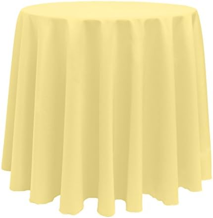 Ultimate Textile 96-Inch Round Polyester Linen Tablecloth, Cornsilk