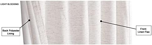 Bedding Craft Natural Linen Blend Curtains 50x72 Inch, Set of 2