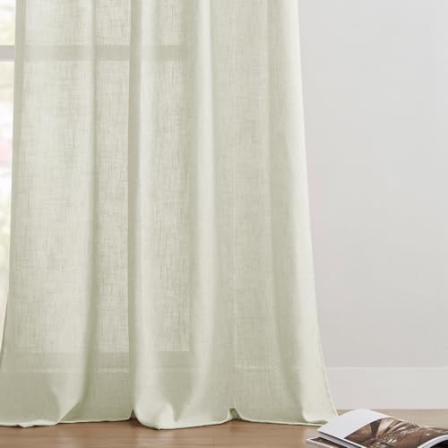 Joydeco Linen Curtains 84 Inch Length 2 Panel Sets,Light Filtering