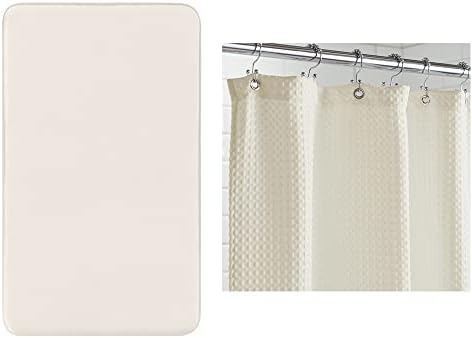 GORILLA GRIP Memory Foam Bath and Waffle Shower Curtain, Bath Size