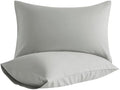 Microfiber Standard Pillowcases, 2 Pack, 20x26 Inch, Light Grey