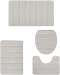 4 Pcs Set Bathroom Rugs, Water Absorption Non-Slip Comfortable Memory
