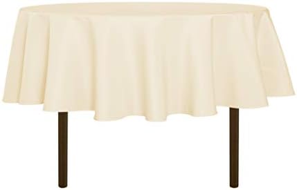 sancua Round Tablecloth 70 Inch Fits 20-58 Inch Tables, Beige