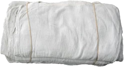 White & Red Shop Towels – Reusable Cotton Rags, Lint-Free & Heavy
