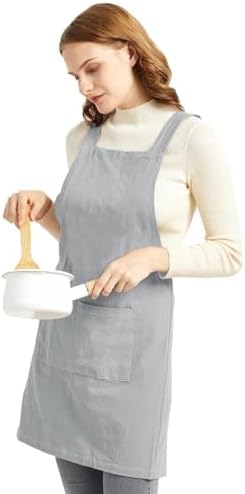 ELEZAY Aprons for Women with Pockets Plus Size Comfort Cross Back No