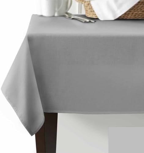 Grey Rectangle Tablecloths 60x120, Pure Gray Solid Color Simple