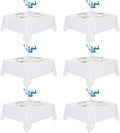 Fitable 6 Pack White Square Tablecloths 70x70 Inch for 2-4 Ft Tables