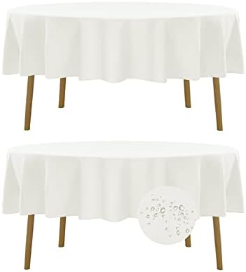 Fokitut 2 Pack Waterproof Round Tablecloth, 70 Inch, Stain Resistant