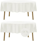 Fokitut 2 Pack Waterproof Round Tablecloth, 70 Inch, Stain Resistant