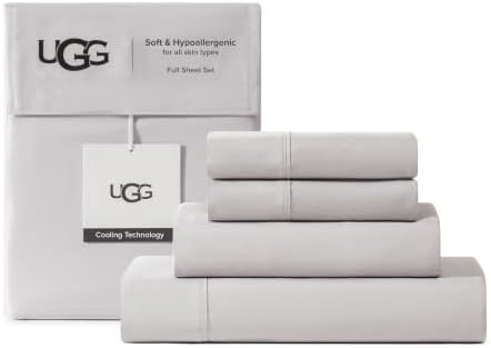 UGG Hedi Full Sheet Set, Luxury Cooling Sheets, 4-Piece, Grey