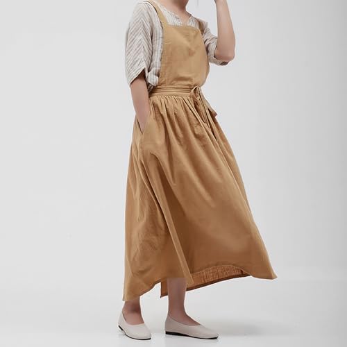 Adjust Cotton Linen Cooking Apron Fabric Coffee Restaurant Canvas Work