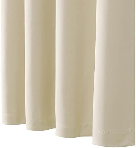 2 Panels Beige Flame Retardant - Rod Pocket Curtains, 52 X 108 in