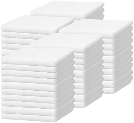 50 Pack White Cleaning Cloths, 12 x 12 in Cotton Terry Towels
