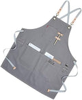 Cabilock Nordic Adjustable Pockets Canvas Style Apron Serving