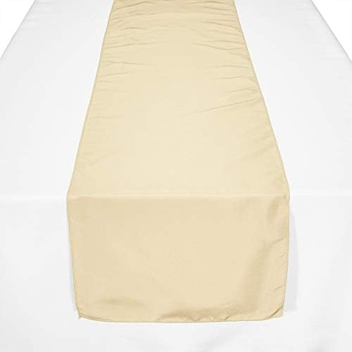 TableLinensforLess 6 Pack 13 x 108 inch Sand Polyester Table Runner