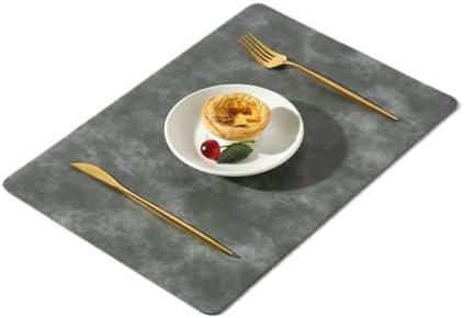 6 PCS Dining Room Rectangle Placemats, 11.82 x 16.93 Inches PU Leather