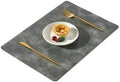 6 PCS Dining Room Rectangle Placemats, 11.82 x 16.93 Inches PU Leather