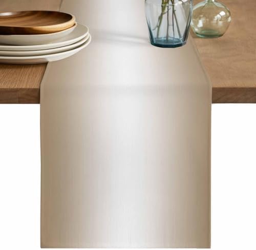 Beige White Ombre Table Runner, Washable Cotton Linen Table Runners
