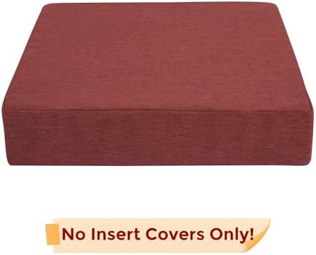 FUNHOME Outdoor Cushion Covers 20 x 20 x 4 inch,Set of 2,Non-Slip