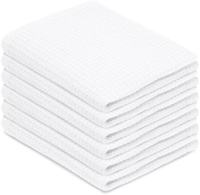 Blue Needles Waffle Weave 100% Cotton Kitchen Towels Set of