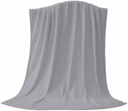 Throw Blanket Solid Color Soft Cozy Flannel Fleece Blanket Grey Warm