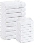 Homaxy Kitchen Towels and Dishcloths Set, Set of 16, White
