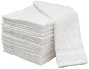 15X25 White Hand Towels 100% Cotton 60-Pack Salon Towels - Gym Towels