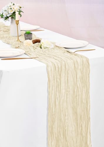 16 Pack Ivory Table Runner 10FT Cheesecloth Table Runner Boho Gauze