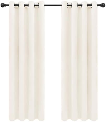 Easy-Going Thermal Grommet Curtains, 2 Panels 52x84 in, Ivory