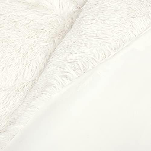 Lush Decor Emma Faux Fur Comforter King Size 3 Piece Set Ivory - Cream