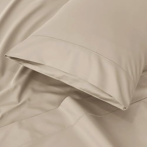 Feather & Stitch 100% Cotton Standard Pillow Covers Set of 2, 500TC