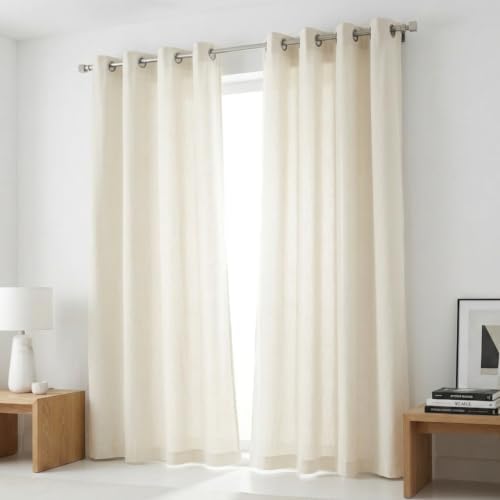 Urban Villa Cotton Grommet Curtains 52x84 (2 Panels) Ivory
